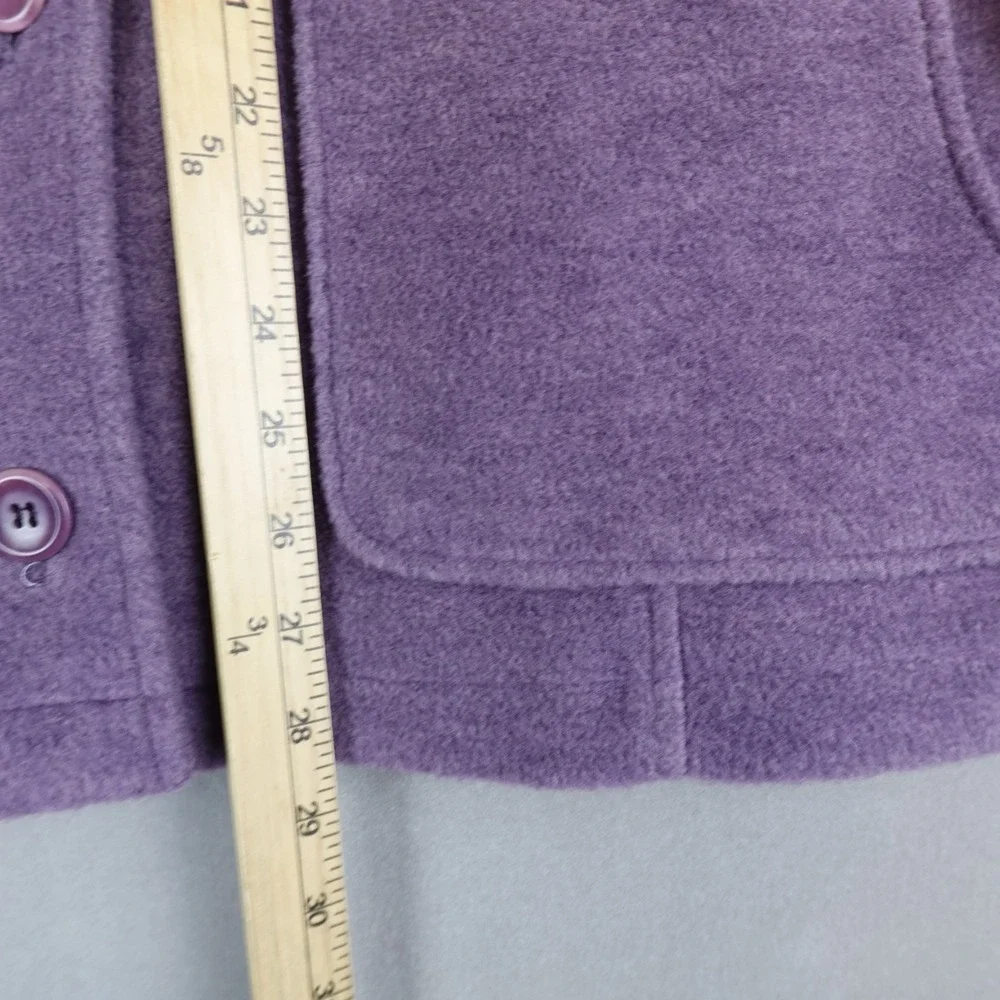 LL Bean Jacket Wool Blend Winter Coat Purple Womens Size Medium Lined Vintage - Picture 4 of 8